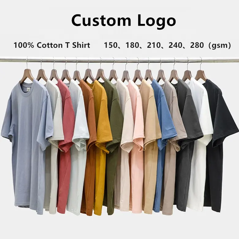 Wholesale Mens Camiseta High Quality T-shirt Printing On Demand Custom Printed Logo Label 100% Cotton Embroidery Blank T Shirt