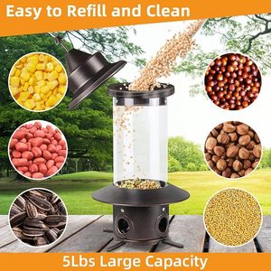 Mangeoires à oiseaux <span class=keywords><strong>anti</strong></span>-écureuils à gravité, en métal, pour l'extérieur, à suspendre - Product Image 5