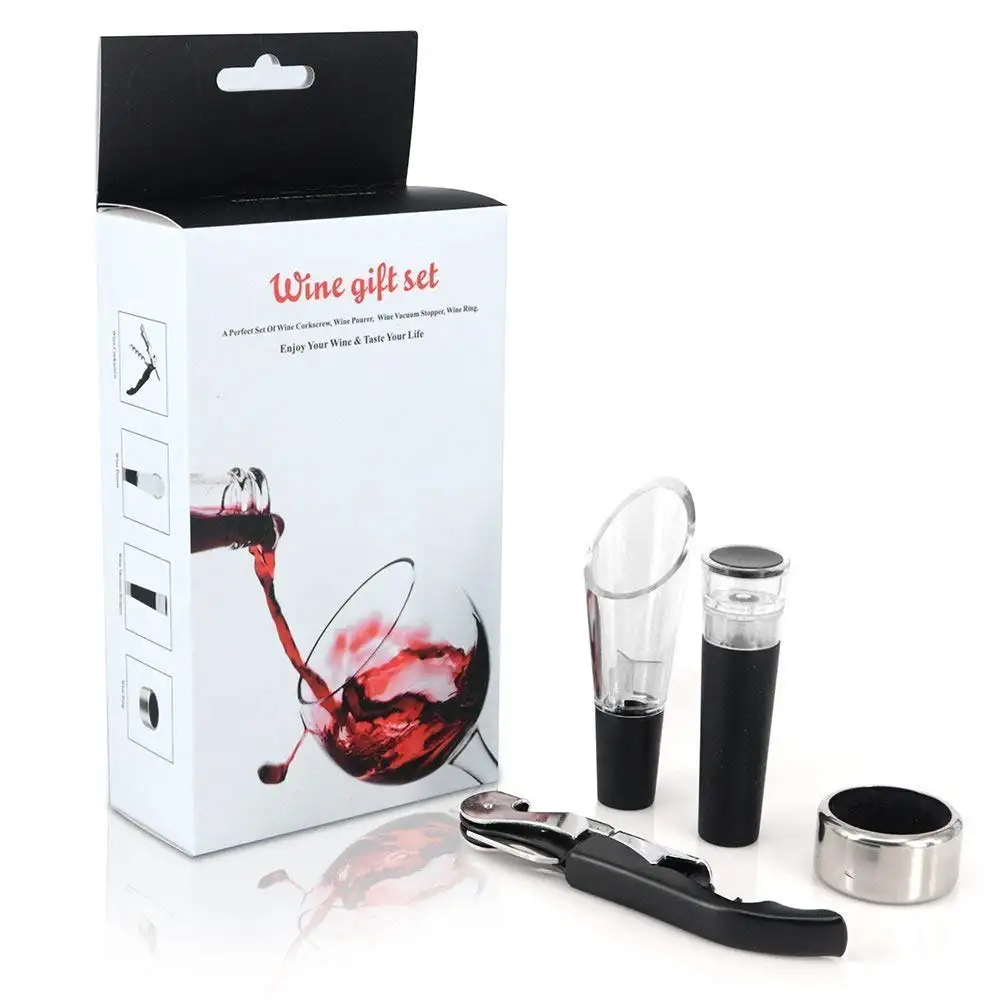 SUNWAY Trending Products 2021 New Arrivals Promotional Novelty Gifts Manual Wine Cork Opener Gift Set for Business