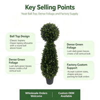 Künstlicher Pyramiden-Topiary-Baum mit Kugelspitze H92cm Künstliche Grüne Topfpflanze für Heim Hochzeit Party Garten Veranda Dekoration