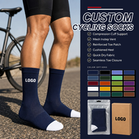 Chaussettes de cyclisme en coton respirantes pour hommes, personnalisables avec logo, pour le sport et l'entraînement, vente en gros