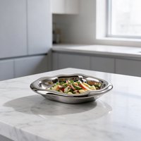 Petite corbeille à fruits en céramique plaquée argent, design moderne, bord ondulé irrégulier, plateau de service décoratif, texture INS, pour hôtels, vente en gros