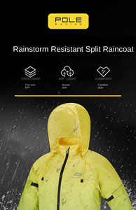 Pantaloni Antipioggia Impermeabili da Moto per Uomo e <span class=keywords><strong>Donna</strong></span>, Attrezzatura da Viaggio, Giacca Antipioggia Divisibile per Escursionismo all'Aperto - Product Image 4