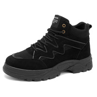 Bottes de style britannique rétro à tige haute pour hommes, grandes tailles, automne et hiver, chaussures de travail décontractées pour l'extérieur, baskets tendance