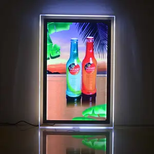 2019 Kaffee und Milch tee Shop Tischplatte Bar Counter Werbung Acryl Menü Board Led Slim Light Box