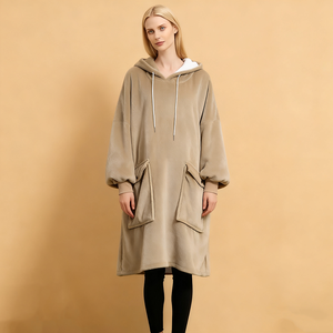 ชุดนอนผู้หญิงยาวหนึ่งชิ้นแบบลำลองสำหรับฤดูหนาวตัวหนอนนุ่มผลิตจากโรงงาน - Product Image 3