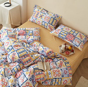 Mềm bông QUILT Cover gối thiết lập phong cách mới ba mảnh bộ đồ giường sọc không thường xuyên mô hình hình học cho phòng ngủ nhà khách sạn - Product Image 3