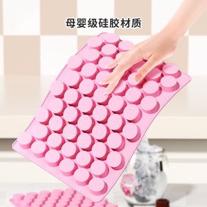 Miniature 55 Cavity Cylindrical <b>Silicone</b> Chocolate Mold Pink For Cake Bread DIY <b>Baking</b> Tools - Product Image 1
