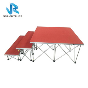 Rampe en aluminium, plateforme en contreplaqué, passerelle pliante, scène, système modulaire portable 6'x8', marche escamotable de 2' pour mariage et fête - Product Image 2