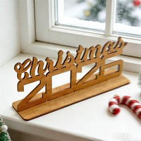 Père Noël en bois non fini, lavable et écologique, avec canne en sucre, pour artisanat de Noël DIY