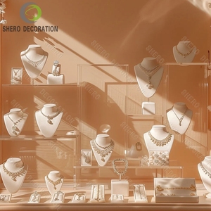ตู้โชว์เครื่องประดับแบบกำหนดเองสำหรับร้านขายเครื่องประดับหรูหรา ตกแต่งภายในร้านด้วยกระจกและโลหะ - Product Image 4