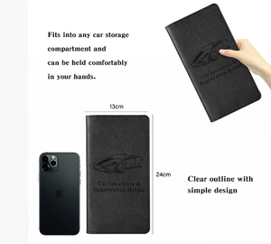 ที่ใส่หนังสือเดินทางสีดำมีซิปโพลีเอสเตอร์แบบพกพาที่ใส่ประกันในรถยนต์แบบทันสมัย - Product Image 6