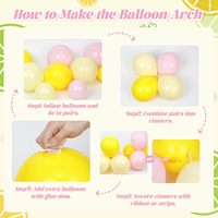 Arche de ballons citron, kit d'arche de ballons rose et jaune avec ballons en aluminium pour la décoration de fête prénatale, de fête nuptiale ou d'anniversaire sur le thème du citron