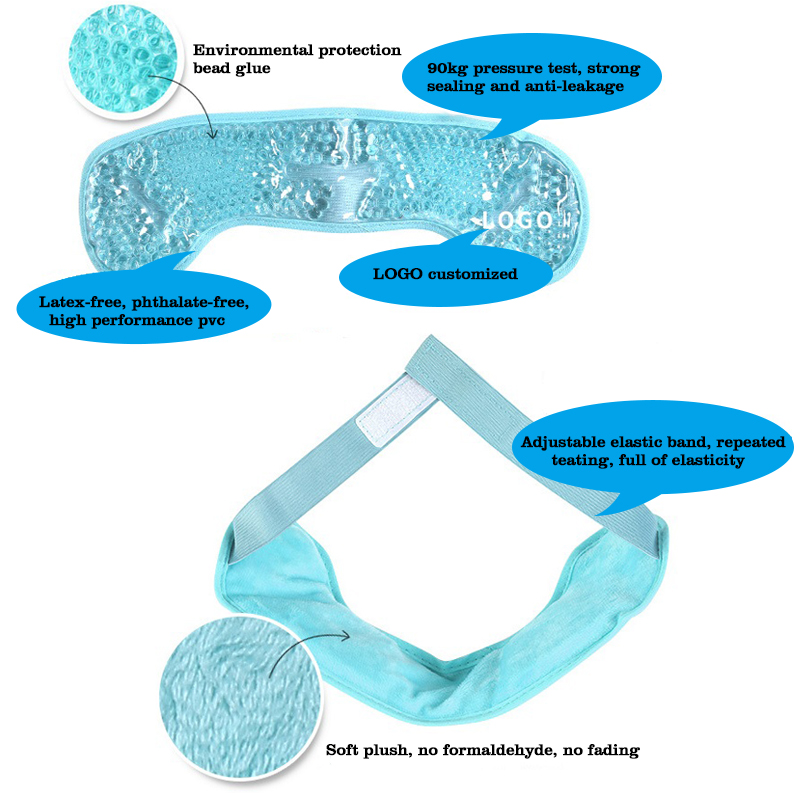 pvc material and rehabilitation cold therapy gel bead ice pack hat head with logo