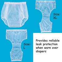 Waschbare Transparente Erwachsenen-Trainingsunterhose mit Verstellbaren Druckknöpfen, Wasserdicht, Auslaufsicher, Wiederverwendbare Inkontinenz-Windel, PE-Kunststoff Überhose