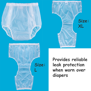 Pantaloni da allenamento trasparenti lavabili <span class=keywords><strong>per</strong></span> adulti, regolabili con chiusura a scatto, impermeabili, anti-perdita, riutilizzabili, <span class=keywords><strong>per</strong></span> incontinenza, con copertura in plastica PE - Product Image 4