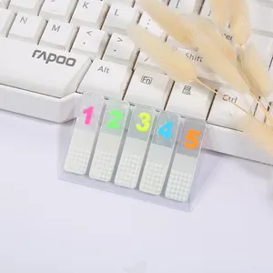 10 color number sticker letter symbol index sticker Transparent thin Sticky Note Fluorescent reading mark sticker now