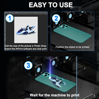 Impresora UV LED Plana de Escritorio Rotativa 3250 A3 A2 Multiusos Mini Pequeña para Tarjetas de PVC, Botellas, Pelotas de Golf y Fundas de Móvil
