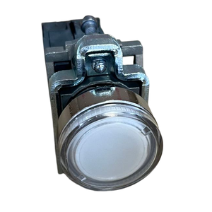 XB4 White LED Illuminated Metal Push Button <b>Switch</b> IP67 10A Max. Current 250V/<b>12V</b> Max. Voltage 22mm Silver XB4BW3161 - Product Image 6