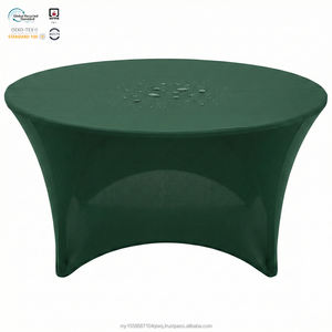 Housse de table extensible moderne en spandex 8 pieds, qualité hôtelière, ivoire, imperméable et écologique, pour l'hôtellerie - Product Image 1