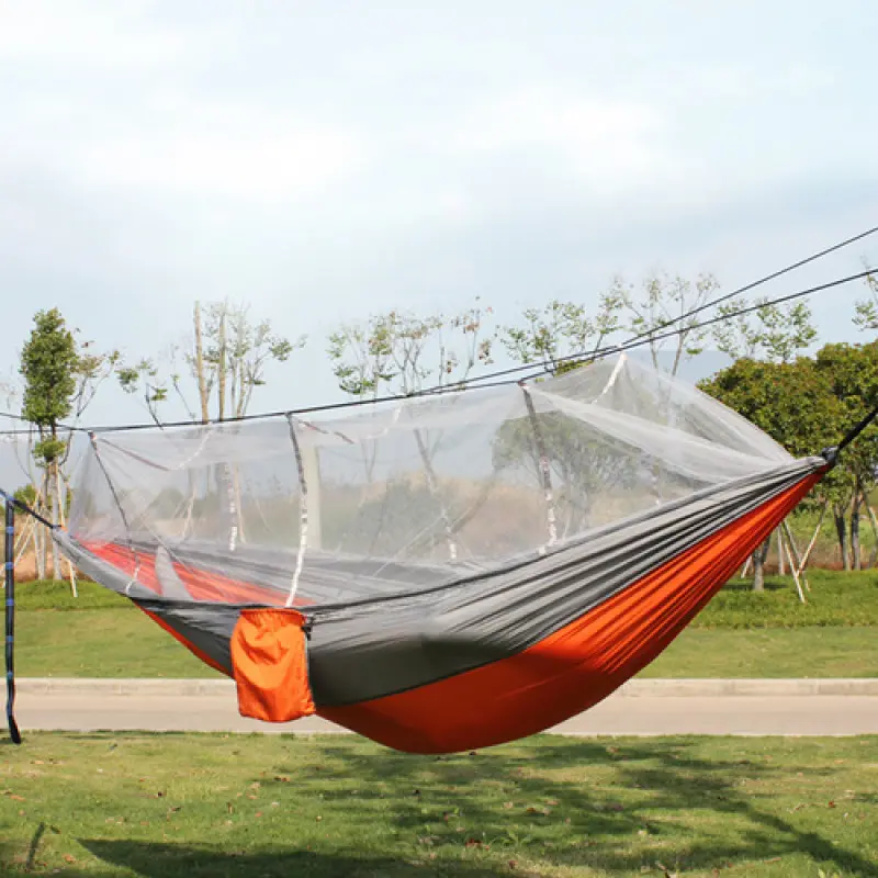 260x140cm Cadeira Ao Ar Livre De Rede Automática Portátil De Abertura Rápida Camping Pole Anti-rollover Nylon Rede Com Mosquiteiro