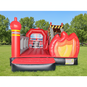Château gonflable de <span class=keywords><strong>camion</strong></span> de pompiers à succès, château gonflable avec toboggan, château gonflable pour enfants - Product Image 1