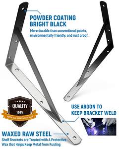 Support mural triangulaire en métal en fer forgé Support de panneau porteur pour support mural de rack - Product Image 6