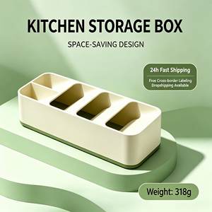 Caja de Almacenamiento de Cubiertos de Tamaño Pequeño, Organizador de Utensilios de Plástico para Cucharas, Tenedores y Cuchillos, Organización de Vajilla de <span class=keywords><strong>Cocina</strong></span> - Product Image 4