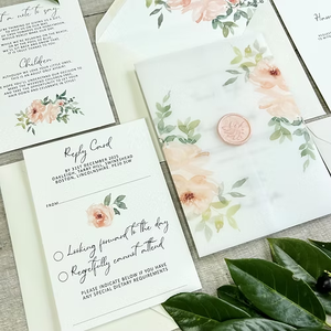 Cartes RSVP et sceaux de cire imprimés sur papier vélin luxueux et élégant avec des citrons, invitations de mariage sur papier vélin - Product Image 6