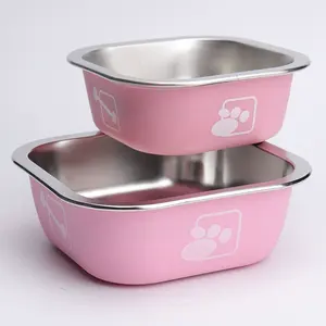 Cuenco para perros y gatos, cuenco de acero inoxidable para mascotas, cuenco antideslizante para derrames de comida para perros, herramienta de alimentación para perros, dispensador de agua para gatos - Product Image 4