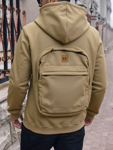 Maßgefertigte Rucksack-Hoodie-Jacken Reise-Hoodie Angepasste Technologie 2-in-1 Sweatshirts Reißverschluss-Pullover Hoodies mit Rucksack - Product Image 5