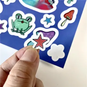 Printed Multiple Designs On A4 A5 Sheet Self Adhesive Waterproof Custom Kiss Cut Sticker Sheet