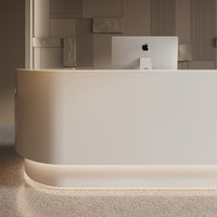 Bureau d'accueil de luxe en MDF pour boutique, comptoir de réception blanc pour bureau, mobilier commercial design pour salon