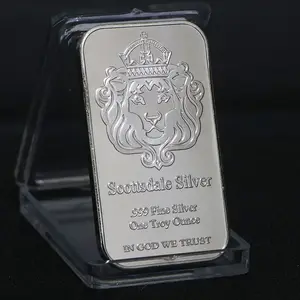 Wholesale Custom Metal Handicrafts Square Stainless Steel Plated Gold Bars Fake 999 Silver Bars Bullion