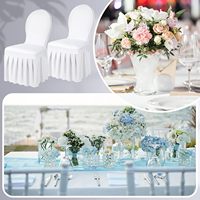 Housses extensibles pour décoration de mariage d'hôtel Housses de protection de siège de chaise en spandex avec jupe pour salle à manger