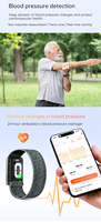 Montre connectée étanche 5ATM+IP68, marque W11, avec suivi de la fréquence cardiaque ECG, test de pression artérielle BO BP, modes sportifs multiples, bracelet intelligent