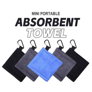 Serviette <span class=keywords><strong>de</strong></span> golf pour balles, humide et sèche, petite serviette <span class=keywords><strong>de</strong></span> poche avec clip en D, accessoires portables <span class=keywords><strong>de</strong></span> nettoyage <span class=keywords><strong>de</strong></span> balles <span class=keywords><strong>de</strong></span> golf pour hommes, femmes, parcours et exercice - Product Image 1