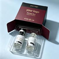 Solution d'emballage compacte pour flacons de 3 ml, 5 ml et 10 ml avec inserts personnalisés, construction en carton blanc et impression de logo