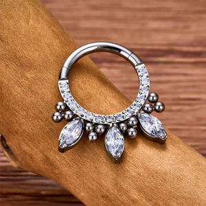 Lotus Wholesale F136 Perles en titane, Boucles d'oreilles clicker articulées, Anneau de nez pour cartilage, Piercing, Bijoux fins - Product Image 5