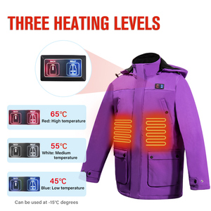 USB Heated Winter Jaet for <strong>Women</strong> Washable 5/8/9 Zone Infrared Electric Custom Logo Safe <strong>Parker</strong> Style With Vintage Hooded Collar - Product Image 3