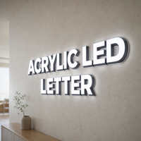 Lettres en acrylique personnalisées, enseigne rétroéclairée, lettrage mural en brique pour bar, enseigne en acrylique 3D Halo