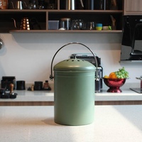 Ember wadah daur ulang 1.3 galon dengan 2 filter arang 100% tempat sampah dapur tahan karat untuk meja dapur