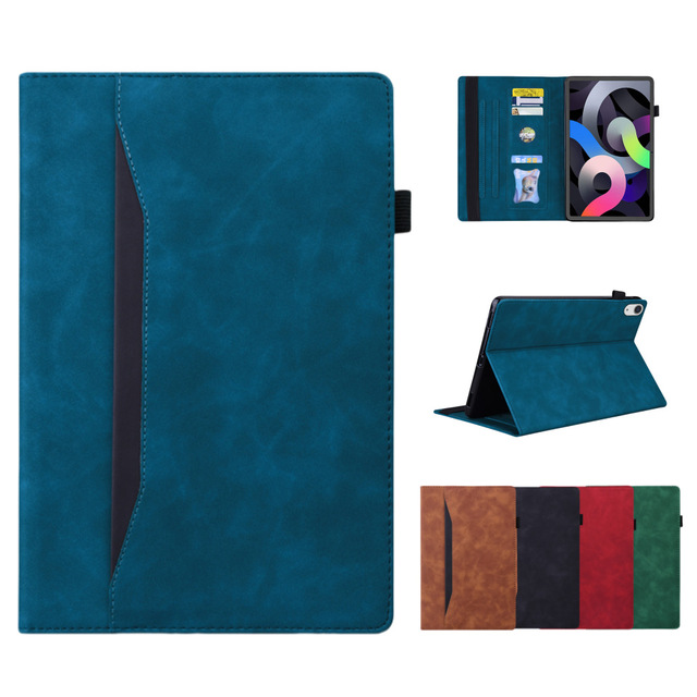 Business Shockproof PU Leather Flip Wallet Stand Full Protective Tablet Cover Case with Wake-up Function for Samsung iPad