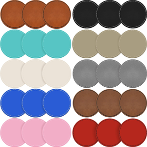 Custom Leather <b>Drink</b> <b>Coasters</b> - Thick Soft PU Leather Heat Resistant Table Mats for Coffee, Tea, Bar, or Promotional Gifts - Product Image 1