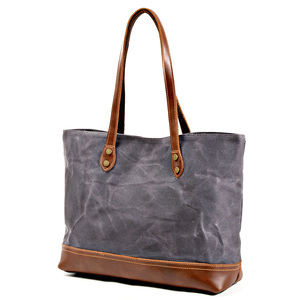 New Women's <strong>Batik</strong> Canvas Leather <strong>Tote</strong> Large Capacity Handbag Shoulder Bag Premium Feeling Crossbody Bag - Product Image 4