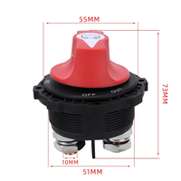 Interruptor de Desconexión de Batería 32V DC 300A ON-OFF Bipolar Rojo 50/60Hz para Auto, Vehículo Todoterreno, Camión, Barco