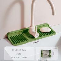 Tapis de drainage rectangulaire moderne en silicone écologique pour évier de cuisine