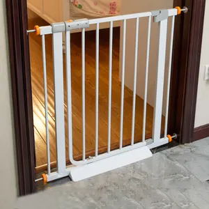 Easy Step Walk Thru metal auto close Double Locking System Expandable Length Baby Gate For Child Stairs Safety