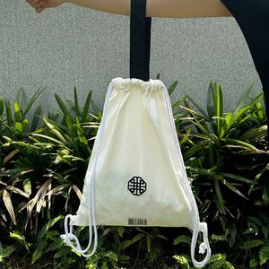 Fashionable Casual <b>Canvas</b> Backpack Unisex Organic Cotton <b>Canvas</b> <b>Back</b> <b>Pack</b> Custom Logo Printed White Cotton Backpack - Product Image 3