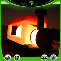 Modèle de locomotive publicitaire géant en PVC LED personnalisé, mascotte de train gonflable, ballon à hélium, chemin de fer gonflable pour la décoration